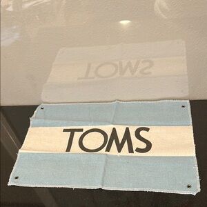 TOMS Blue and White Fabric Banner
